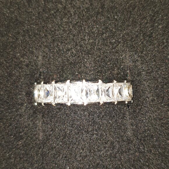 Diamonelle Sterling Silver Baguette Eternity Band - Picture 4 of 10